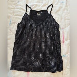 Reitmans Black Sequin Camisole Top